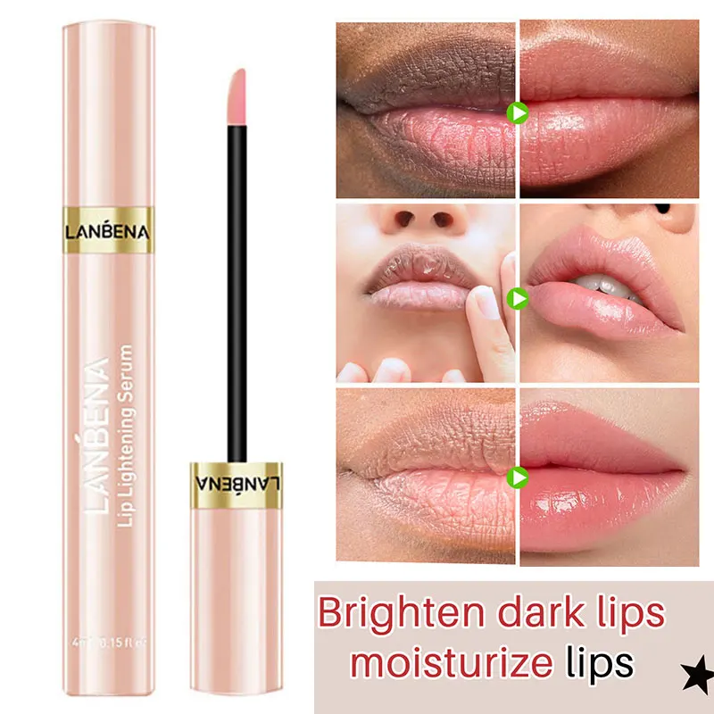 LANBENA Dark Lip Lightening Serum Cherry Moisturizing Lipstick Remove Melanin Pigmentation Brighten Pink Lip Gloss Oil Makeup
