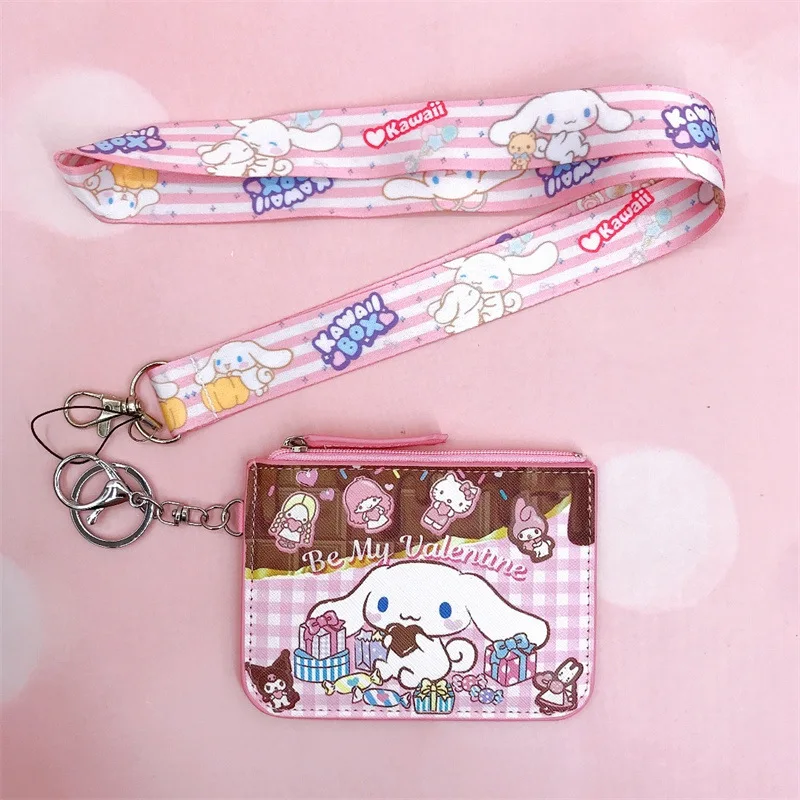 

Sanrio Card Holder cinnamoroll Accessories Cute Anime Kawaii Coins Work Badge Holder Badge Key Ring Lanyard Toys for Girls Gift