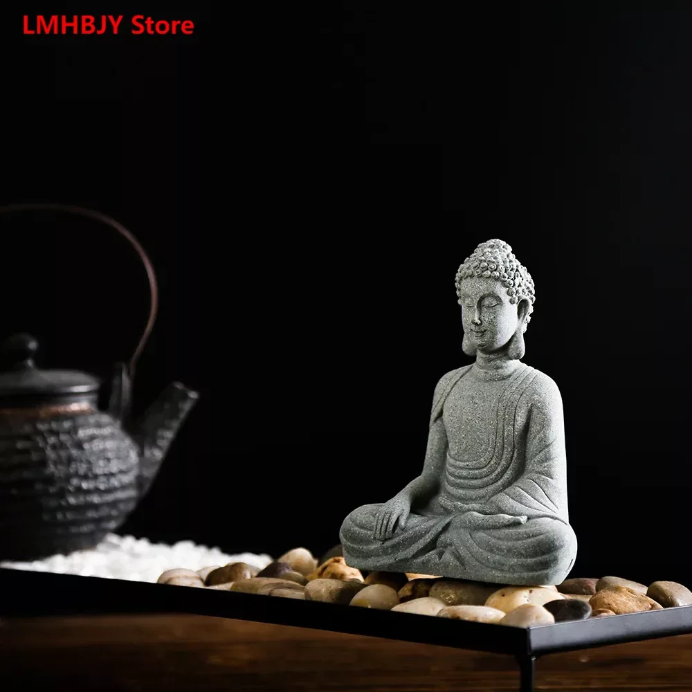 

New Handicrafts Buddha Statue Candlestick Ornaments Antique Creative Porch Zen New Chinese Home Decoration Resin