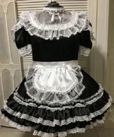 hot french sissy girl black bloomers shoulder lace lovely fluffy gothic dress cosplay custom