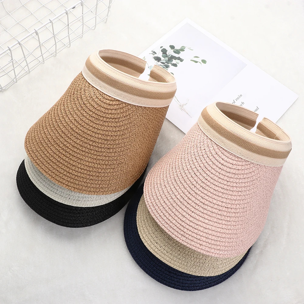 

Летняя новая пустая Солнцезащитная шапка, Складная портативная пляжная шапка с широкими полями, Солнцезащитная шапка, модная Повседневная ...