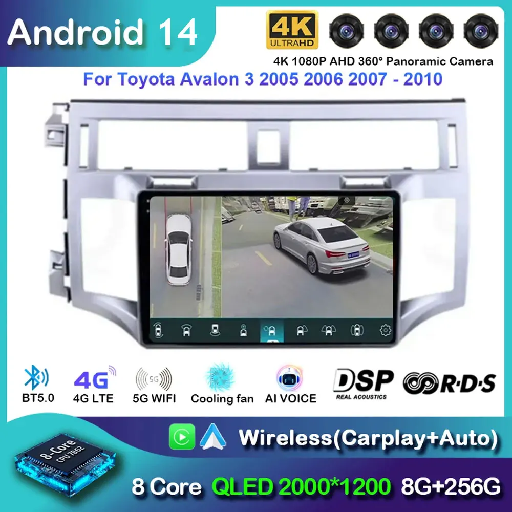 Android 14 для Toyota Avalon 3 2005 2006 2007-2016 автомобильный радиоприемник навигация