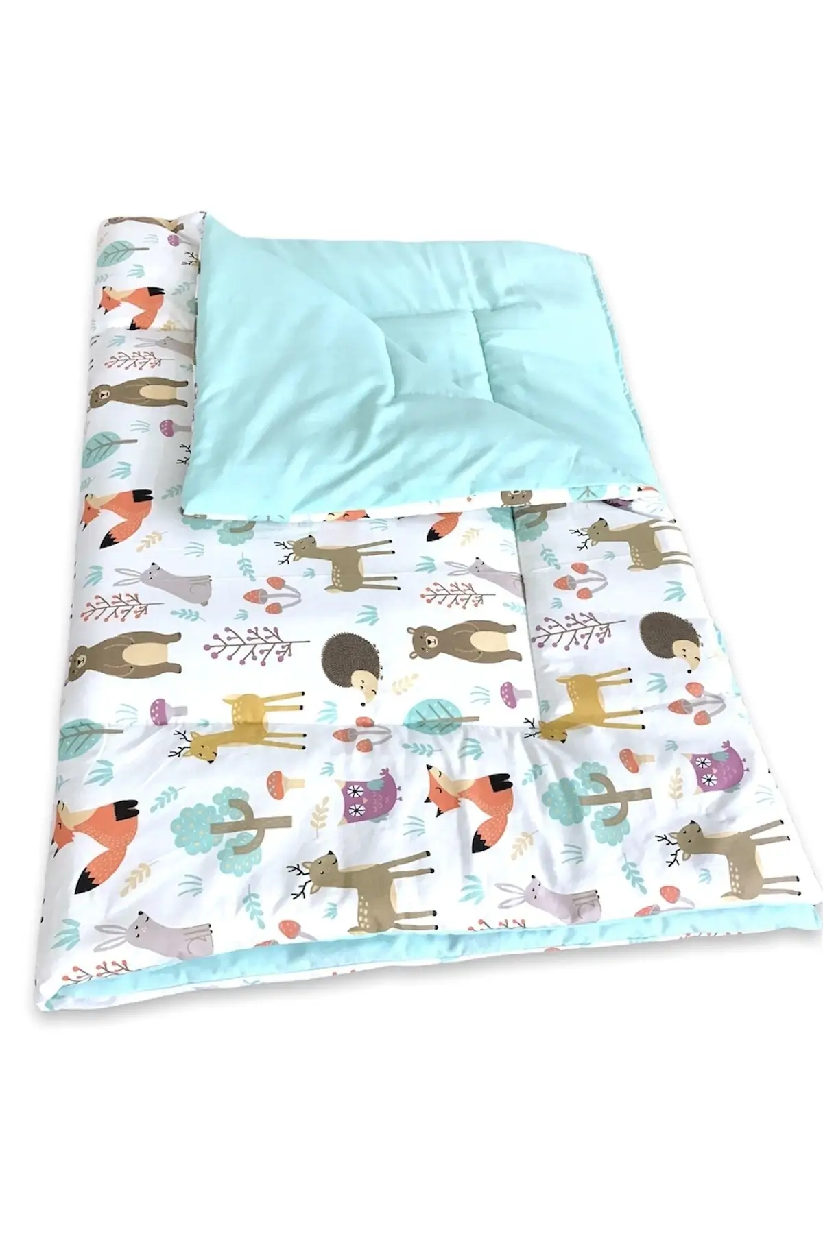 100 cotton Baby Child Quilt 100x150 Cm Dimensions (nature Mint Yeşili) fiber Cotton Baby & Kids Quilt Home Textile