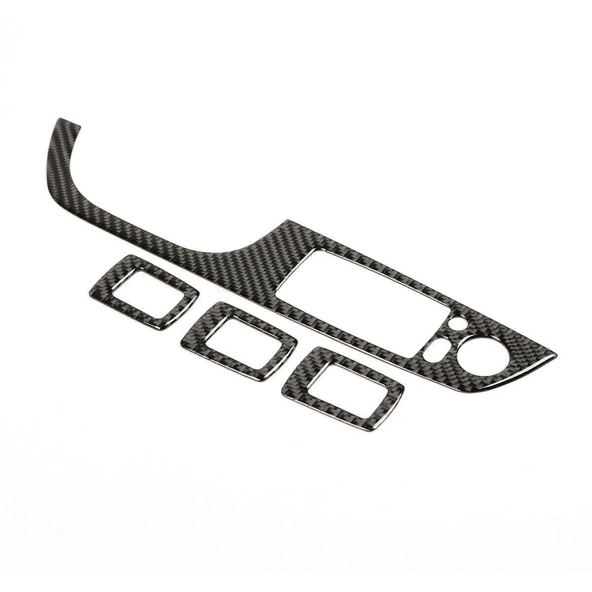 

4pcs/Set Trim Covers For BMW 3 Series E90 2005-2012 Carbon Fiber LHD Door Casement Buttons Trim Cover Interior Accessories