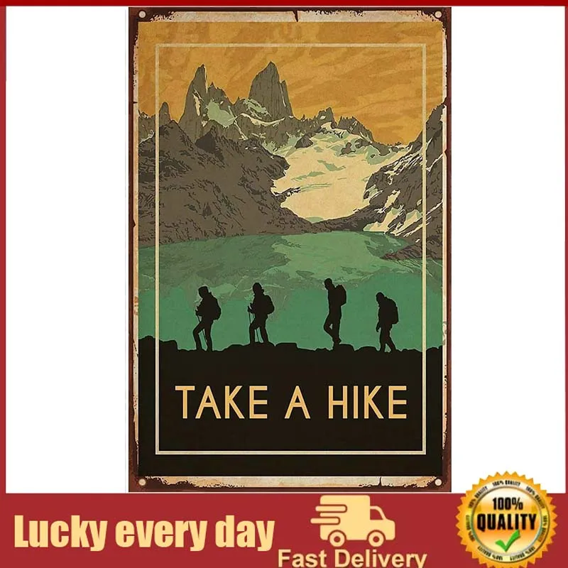 

Retro Metal Tin Sign - Vintage Art Poster Plaque,Hiking Take A Hike Poster Decor Home,Novelty Sign for Living Room Garden