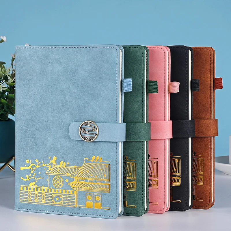 

Notebook 2022 New Chinese Style Business Notepad A5 Skin-sensing Buckle Notebooks Creative Trend Books Office School Supplies