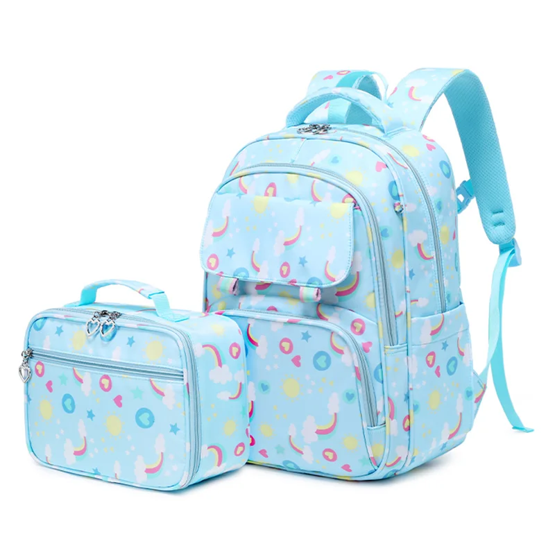 Детские школьные ранцы, Водонепроницаемые рюкзаки для девочек с милым принтом, для начальной школы принцессы, 2 шт./компл.