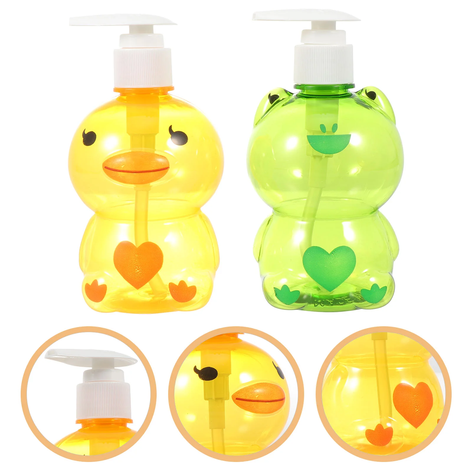 

2Pcs Shampoo Holder Empty Travel Bottles Lotion Container Cartoon Plastic Bottle for Home Hotel Storage