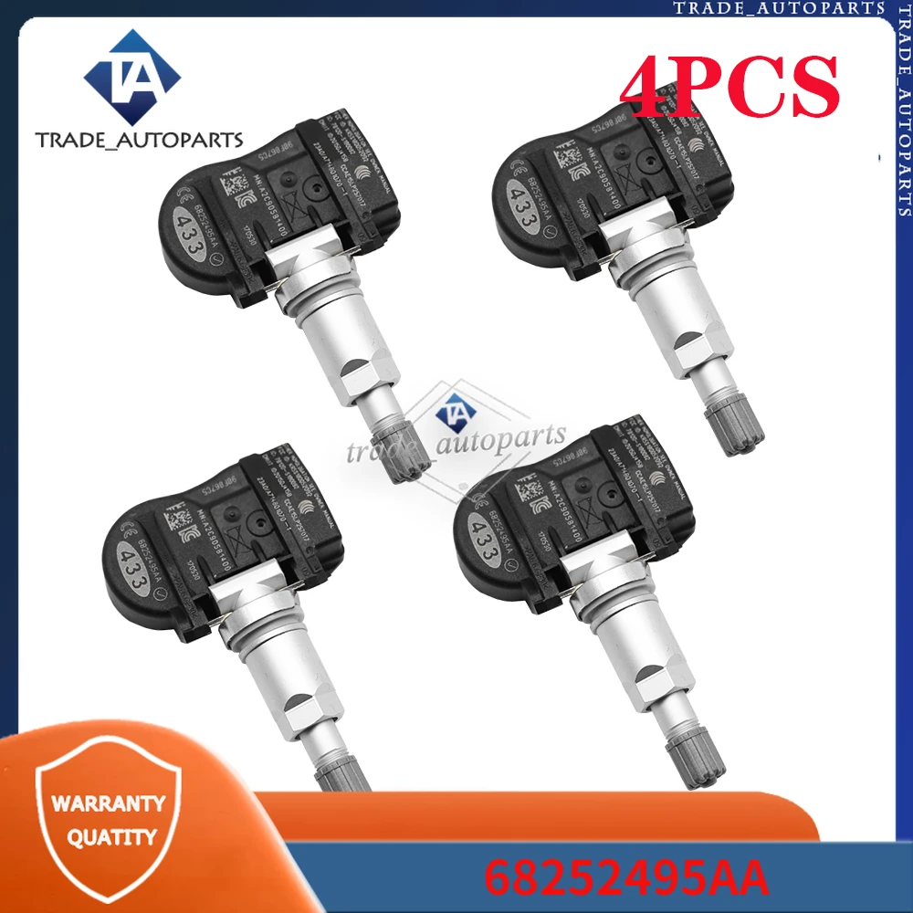 

68252495AA TPMS TYRE PRESSURE MONITORING SYSTEM Tire Sensor 4PCS For 2018 DODGE DURANGO 2016-2018 JEEP GRAND CHEROKEE 68252495AB
