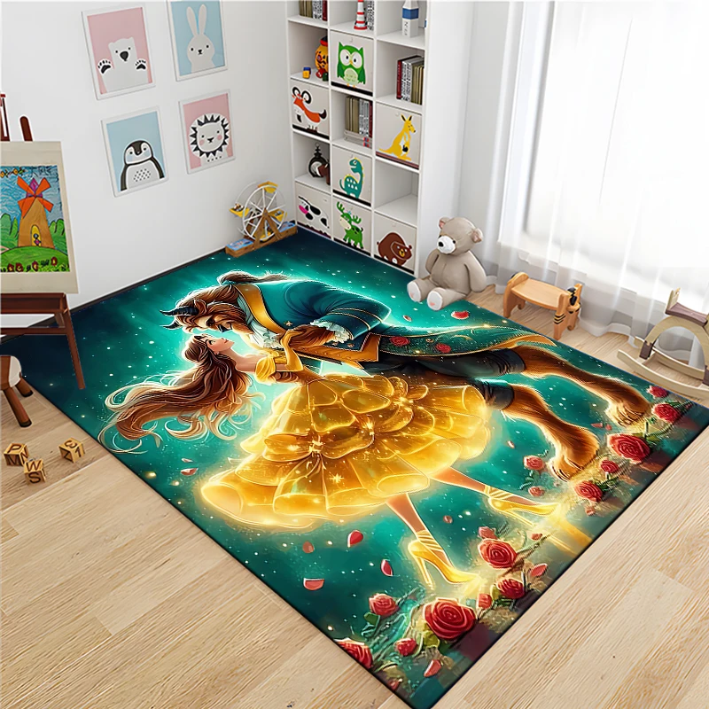 Коврик с мультяшными принцессами Красавица и чудовище ковер для дома гостиной