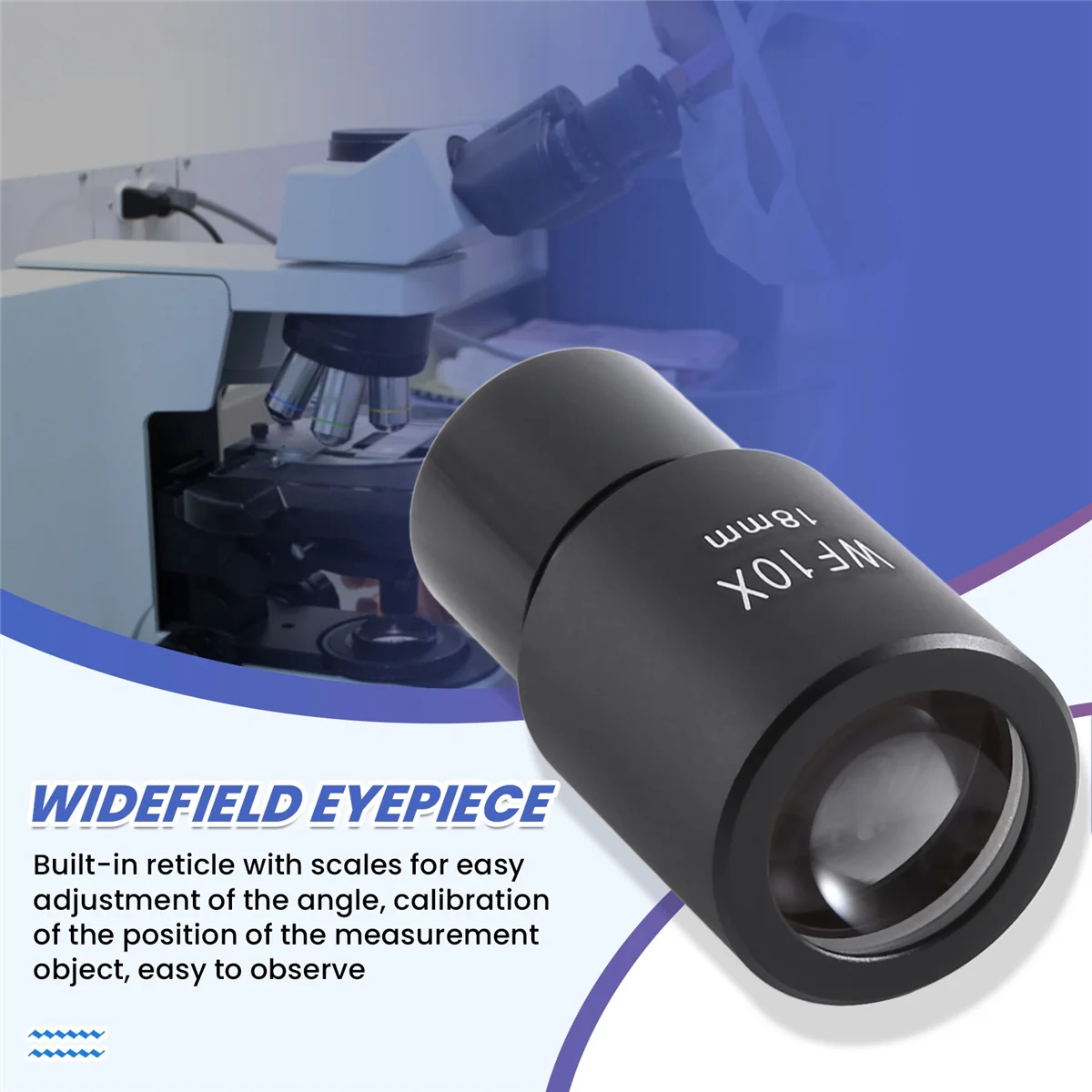 10X окуляр микроскопа широкоугольные оптические линзы адаптер полевые 18 мм