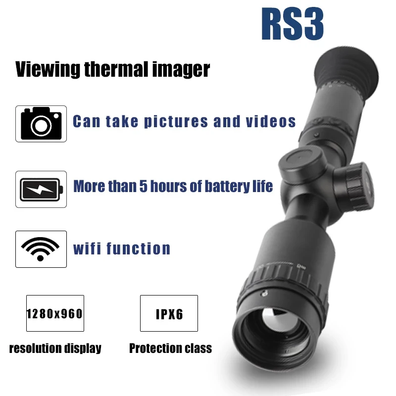 

RS3 25mm Infrared Thermal Imager Scope Monocular Thermal Imaging Rifle Scope Reticle Hotspot Tracking Night Vision for Hunting