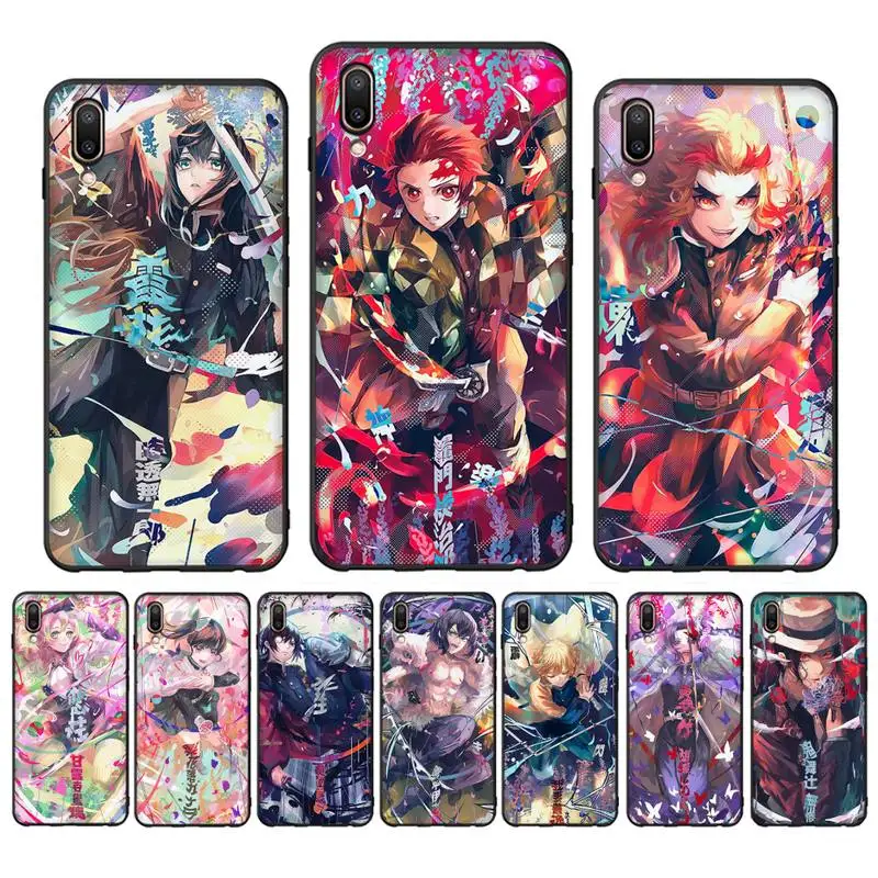 

Japan Demon Slayer Anime Phone Case Case For Oppo Reno Realme C3 6Pro Cover For vivo Y91C Y17 Y19 Funda Capa