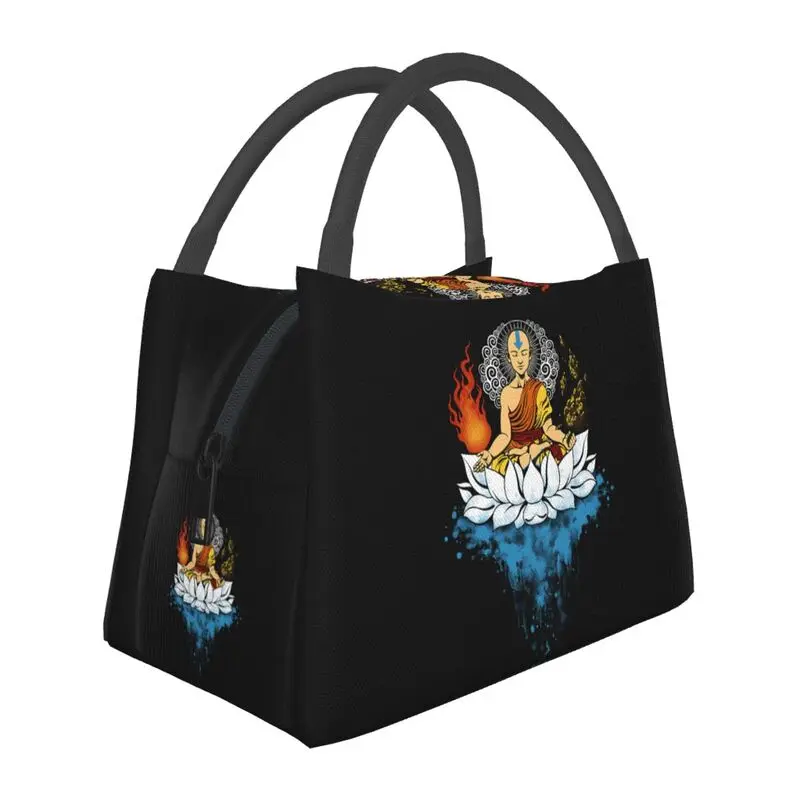 

Avatar Meditate Insulated Lunch Tote Bag for Women Cartoon Last Airbender Resuable Cooler Thermal Bento Box Work Travel