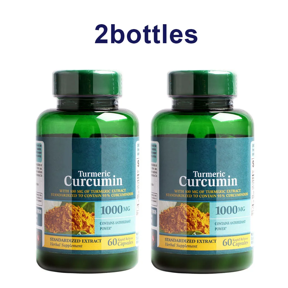 

2Bottles Turmeric Curcumin 1000 mg turmeric extract standardized to contain 95 % curcuminoids 60 caps/bottle