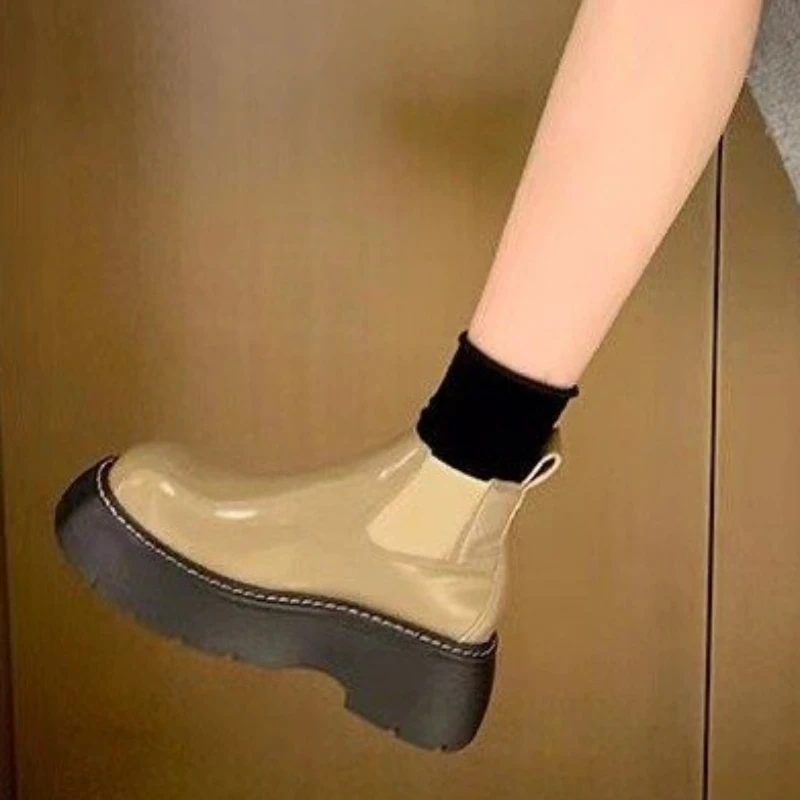 Женские ботинки коллекции весна-осень 2022 года модные без шнуровки короткие для