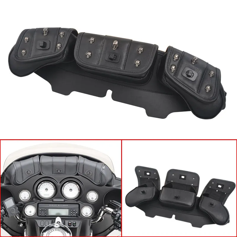 Мотоциклетная сумка с 3 карманами на лобовом стекле и крылом летучей мыши