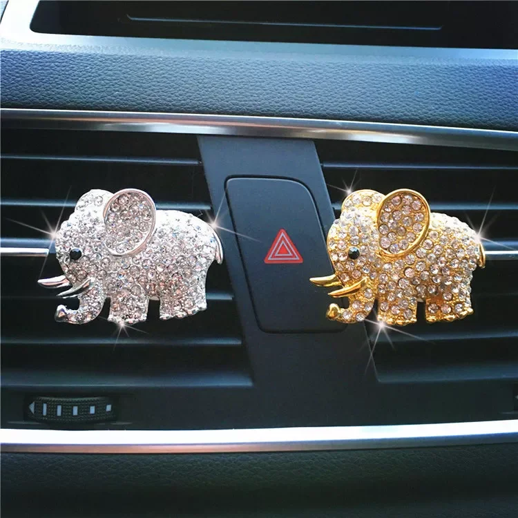 

Bling Car Accessories Aroma Vent Clip Car Smell Car Perfume Air freshener In Car Ornaments Diamond Elephant Auto Interior Decor