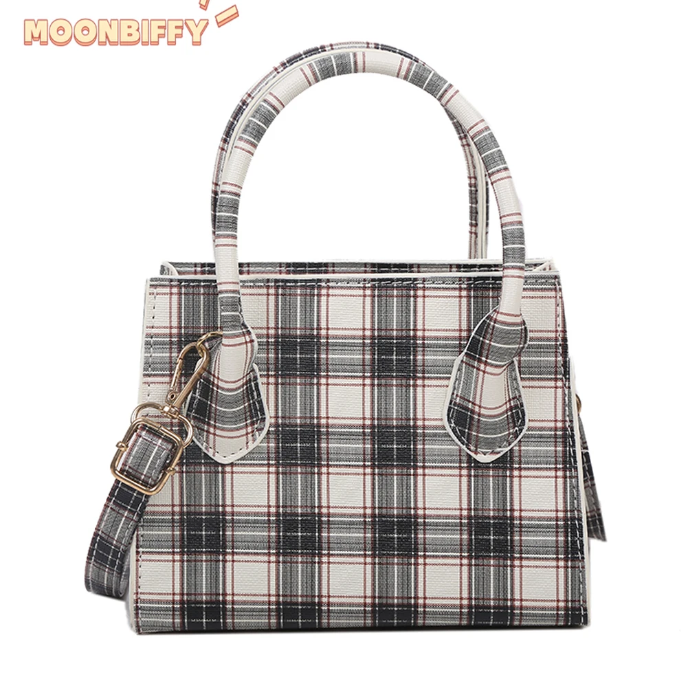 

Маленькие клетчатые однотонные сумки через плечо из искусственной кожи для женщин 2022 летние женские сумки на плечо женские простые сумки-т...