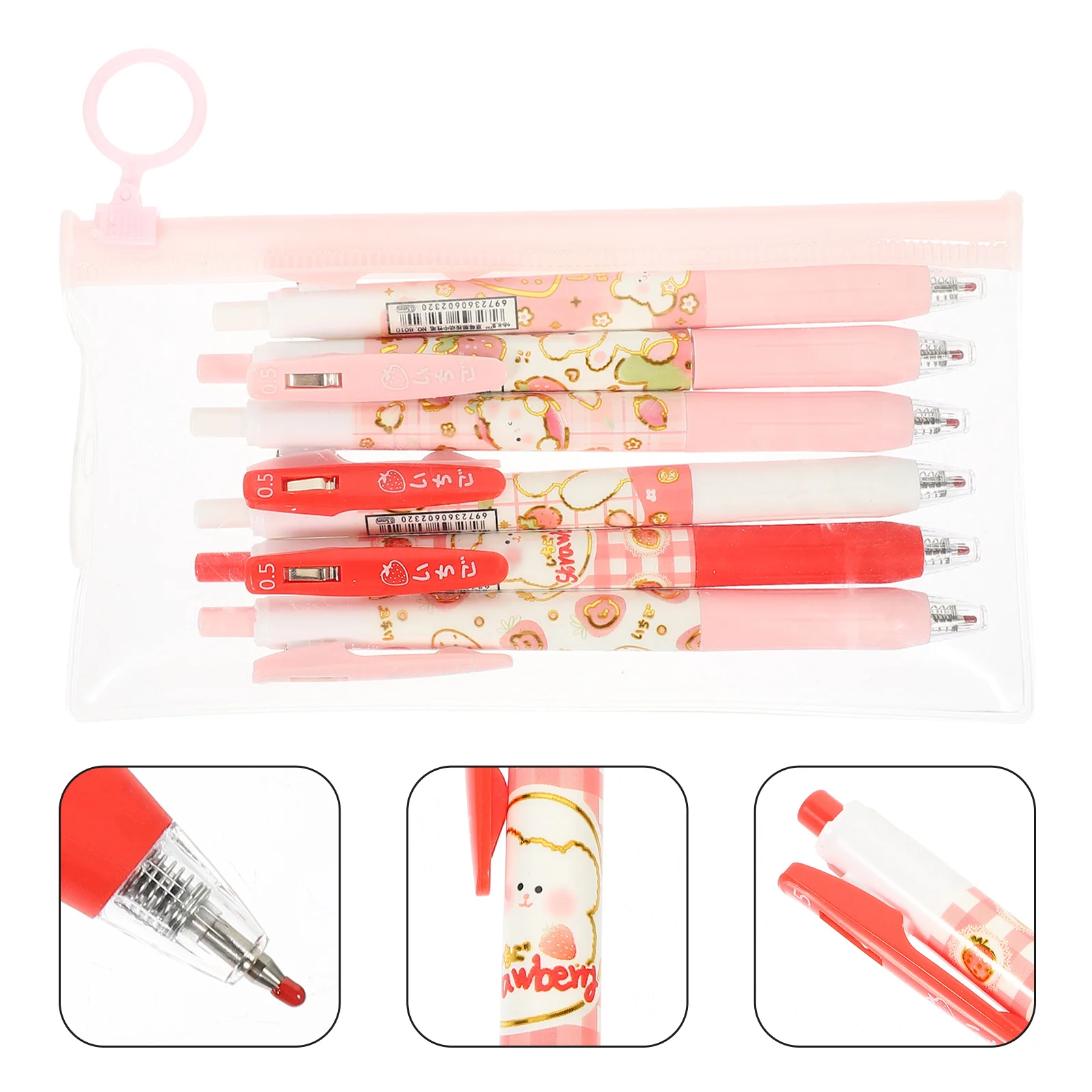 

6pcs Press Type Pens Ink Pens Students Stationery Signature Pens for Office )