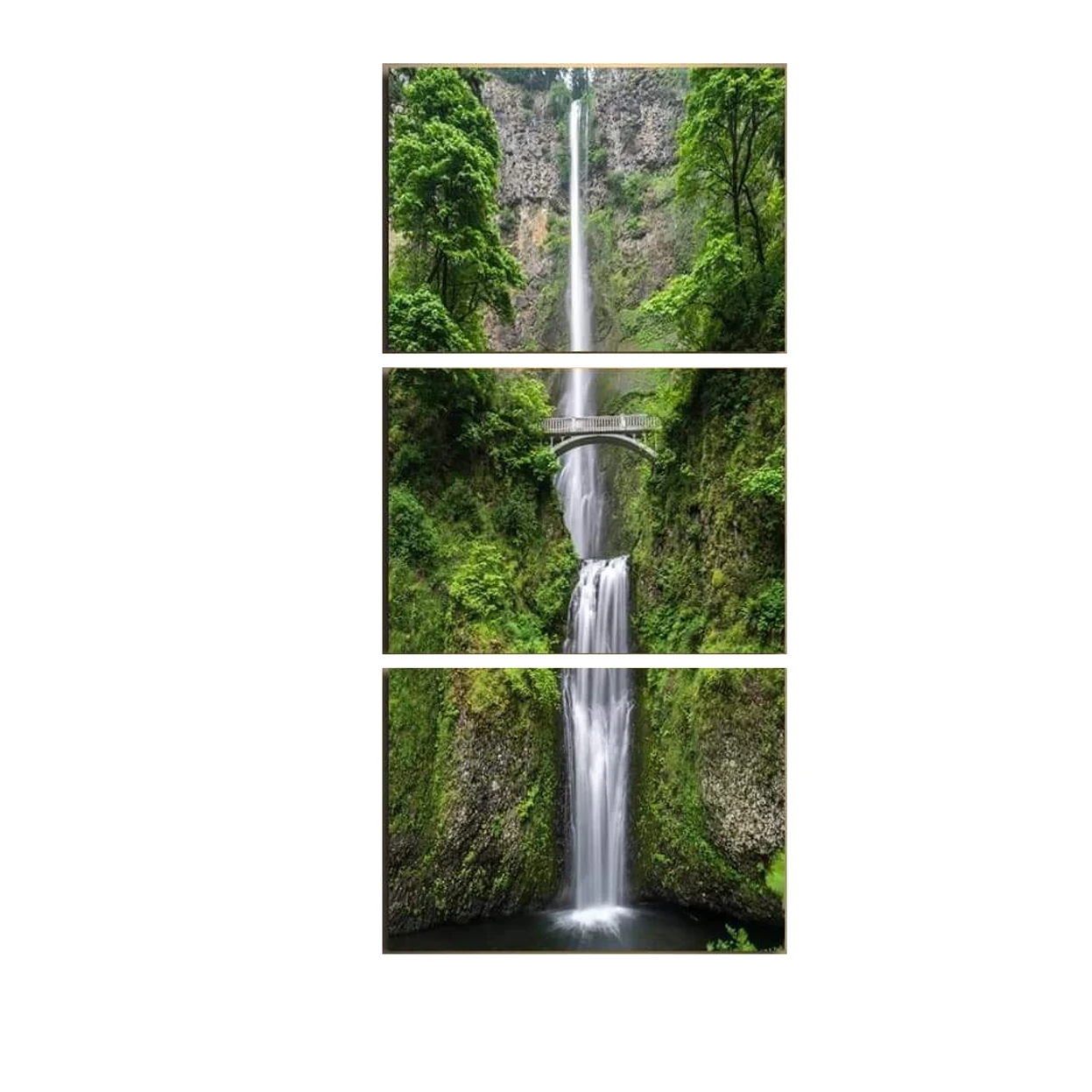 Modern Pictures HD Printed Poster For Living Room Decor 3 Piece Forest Waterfall Landscape Canvas Painting Wall Art(No Frame) | Дом и сад