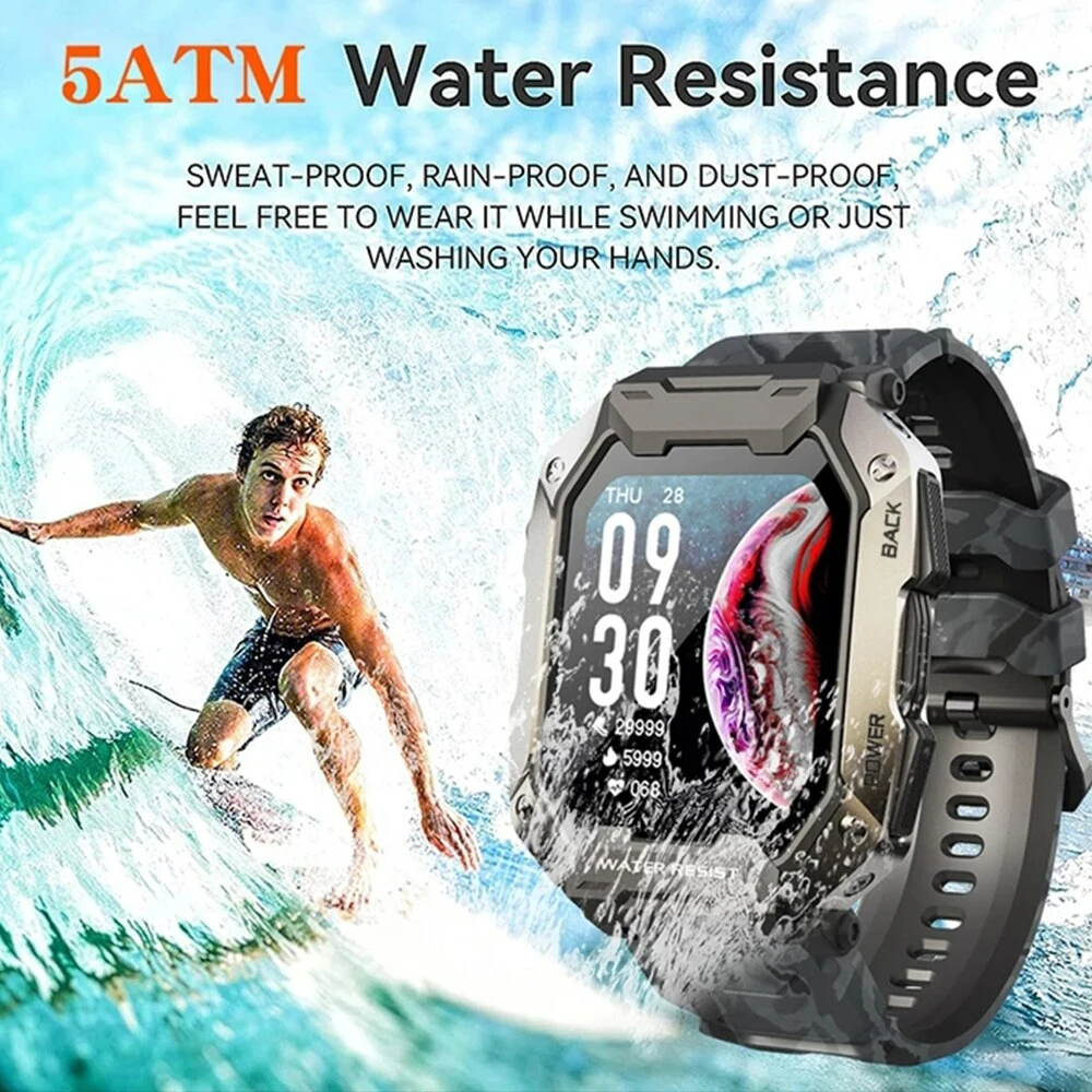 

DELI 25M S20 Smartwatch Men 1.69 Inch HD Screen Bluetooth Call Sport Fitness 5ATM Waterproof Tracker Sleep Monitor Smart Watch