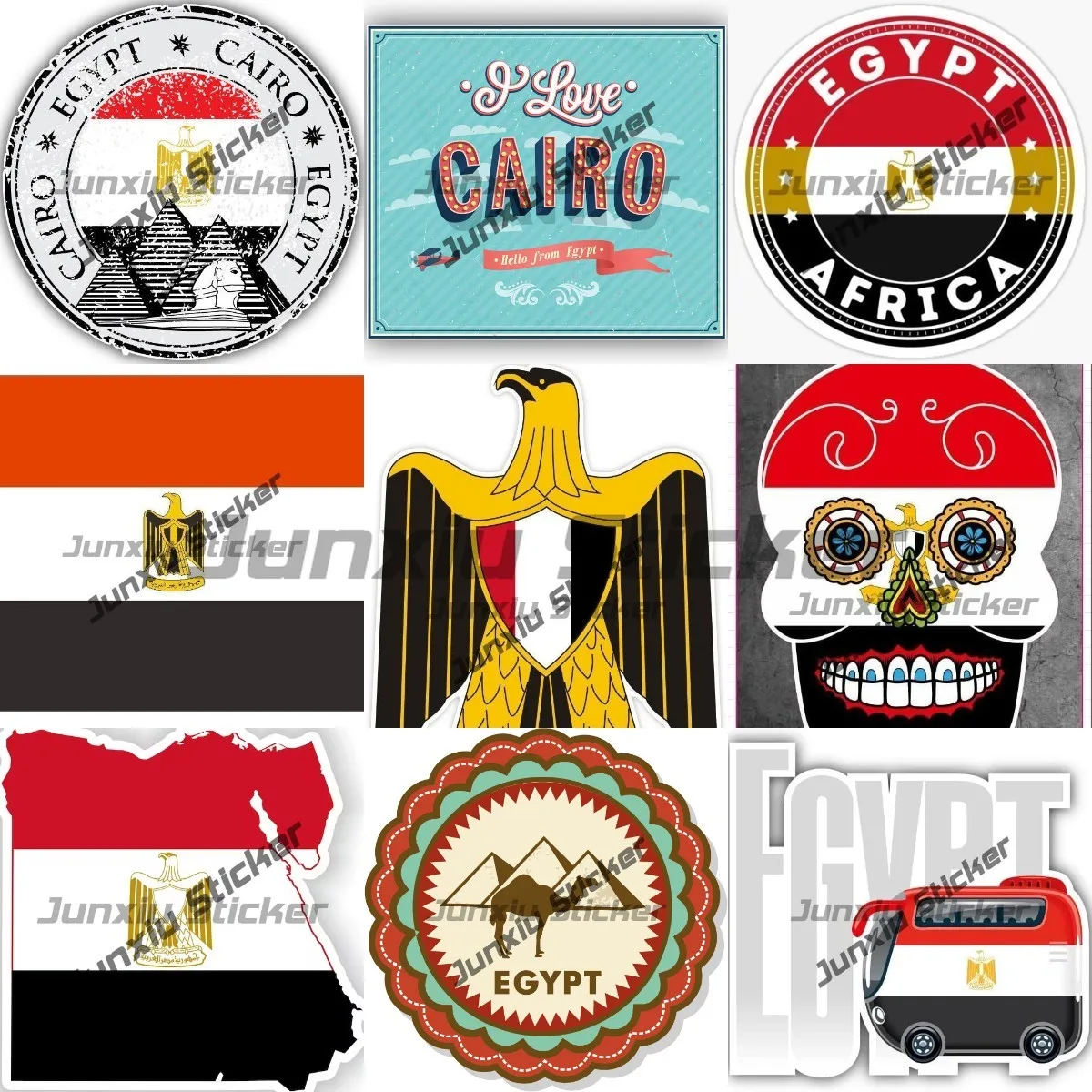 Наклейка в виде пирамиды из Египта, Каира, города, Александрии, штамп в виде пирамиды, дорожная наклейка на автомобиль, наклейка в виде Египта, Африки, флага, автобуса, черепа, наклейка