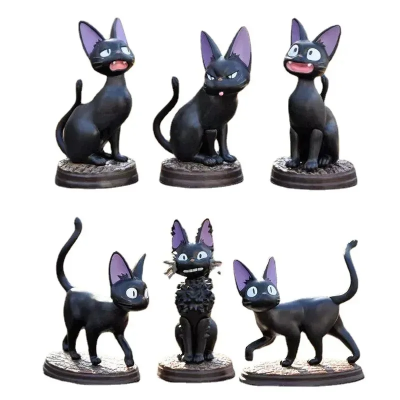 6 Упаковок Фигурки Черных Кошек Из ПВХ Игрушки Jiji Gigi Детский Подарок На День