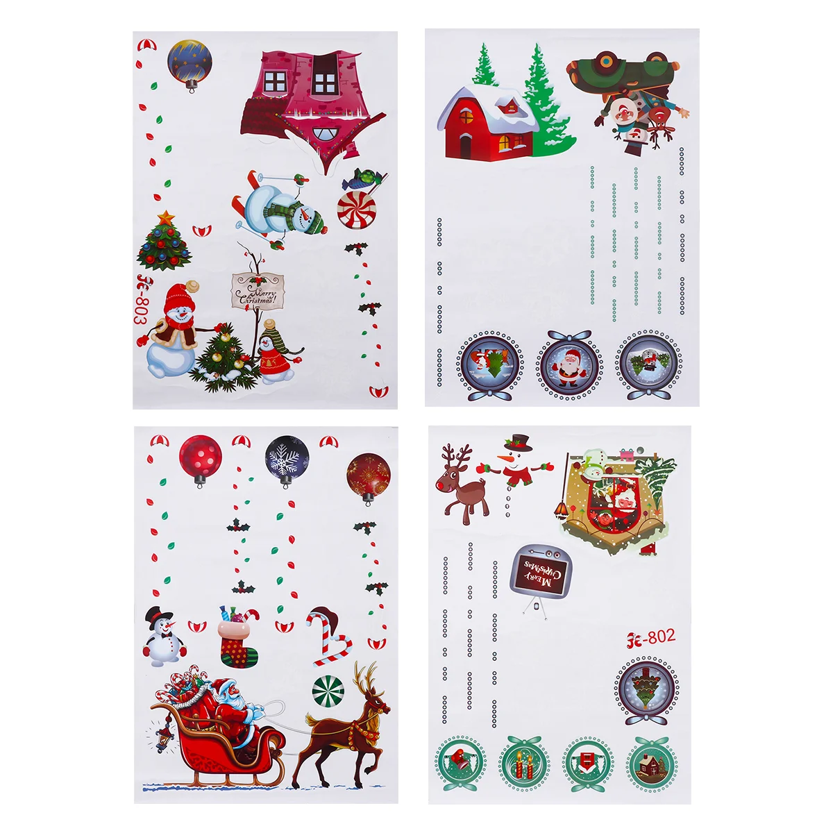 

2 Sheets Christmas Elements Shopwindow Sticker Window Sticker Decals (Colorful)