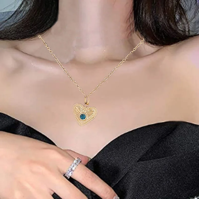 Женское Ожерелье-чокер из нержавеющей стали с цирконом