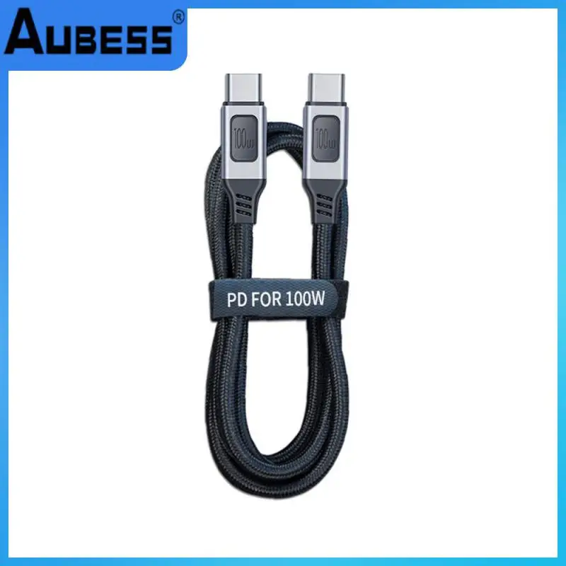 

Nylon Weaving Double C Line Durable Data Line Practical Wear Resistant Data Wire Mobile Accessories 100w Charging Line Type-c