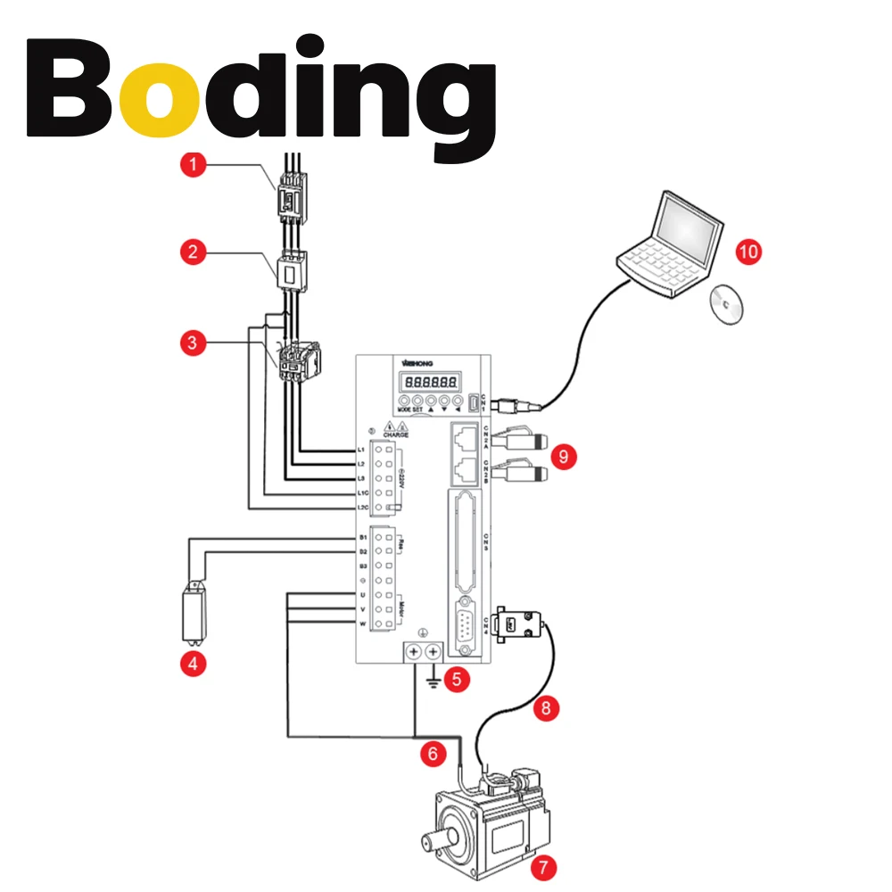 BODING WeiHong WSDA 1KW Комплекты серводвигателей переменного тока шины 5N.m 220V 7A Драйвер с