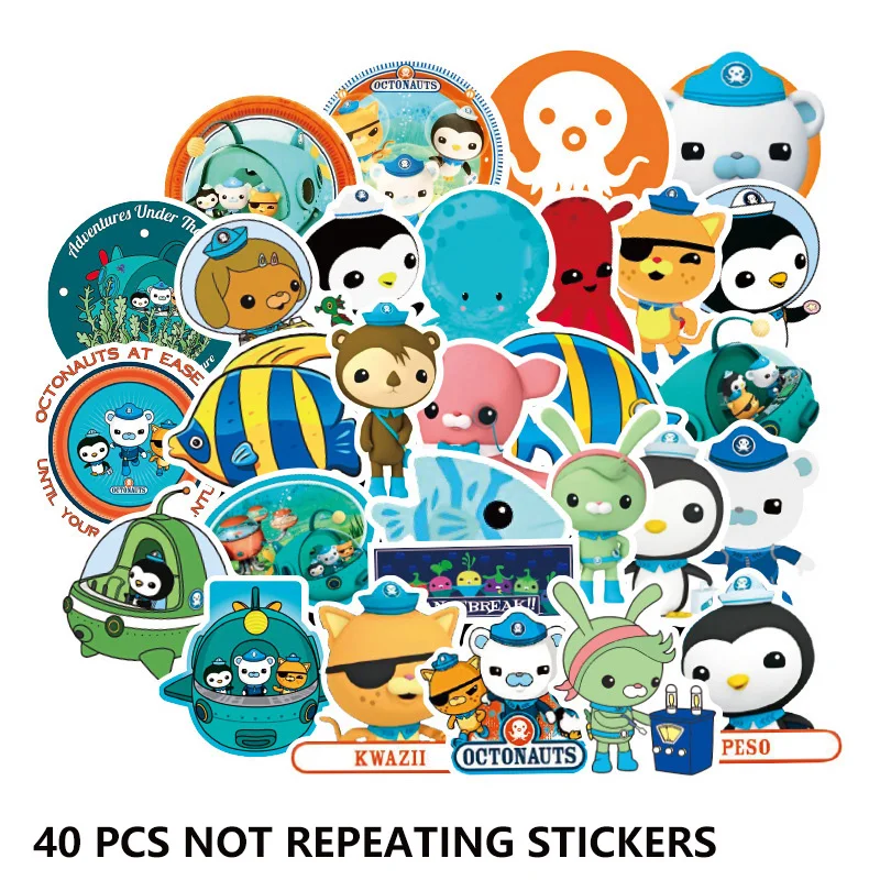 

50pcs Octonauts Anime Not Repeating Stickers Barnacles Peso Cartoon Movie Kids Toys PVC Waterproof Sticker Party Supplies Gift