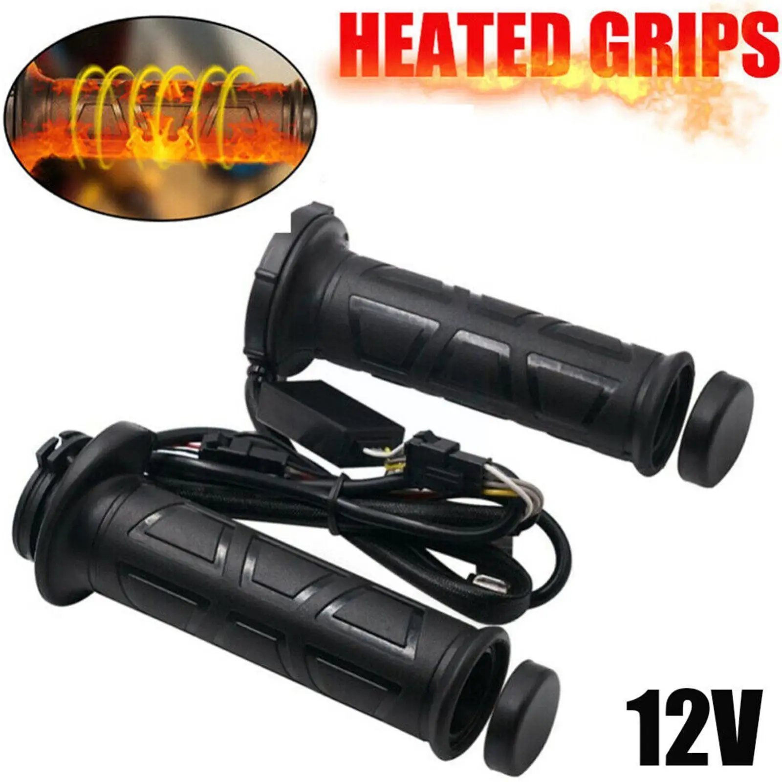 

Motorcycle Hand Heated Grips Electric Molded Grips Bar 22mm Hot Grip Handle Motocross Adjustable 12V Moped Warmer Scooter H J9B6