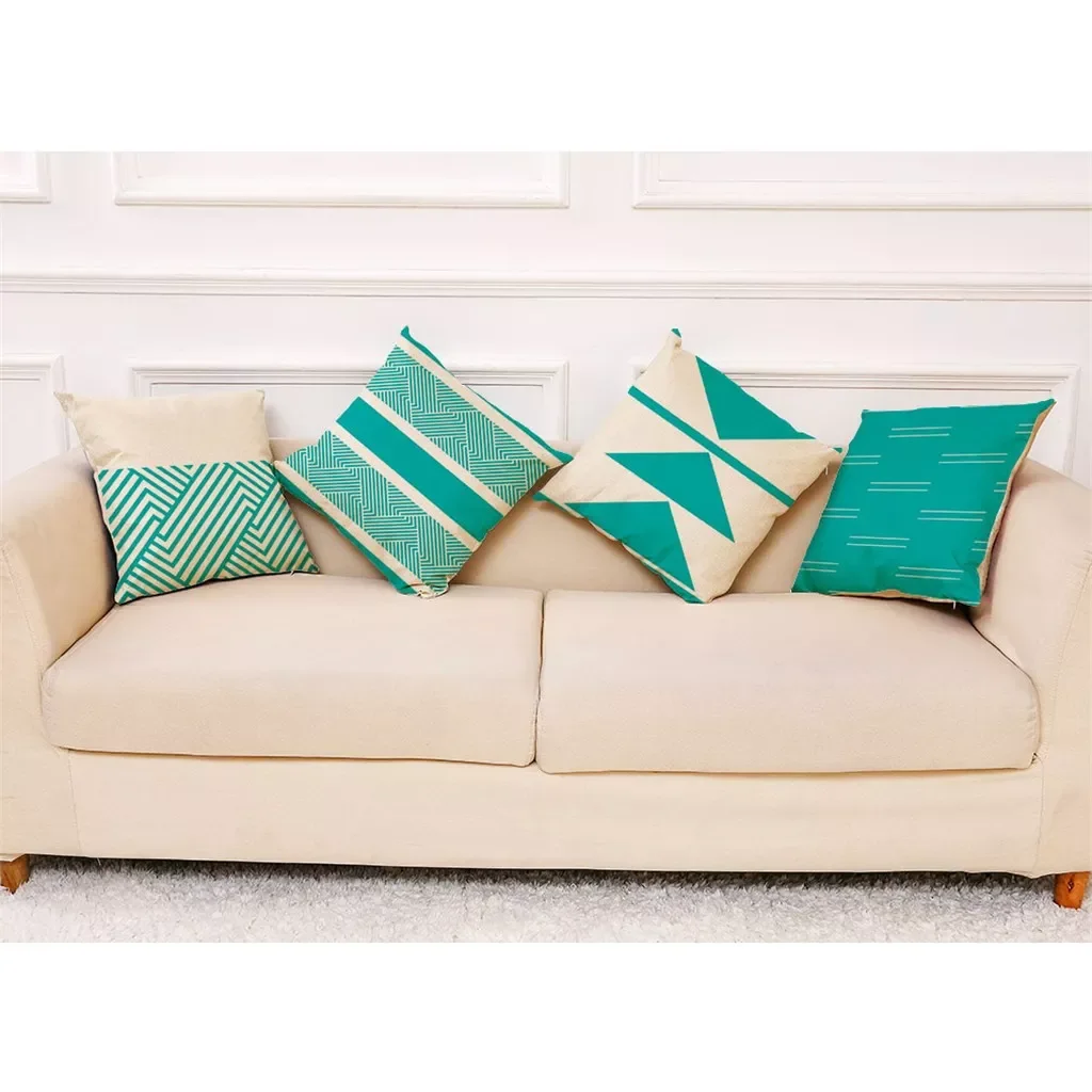 

Silk Zippe Pillowcase Simple-Geometric Case Pattern Sofa Home 4Pc Decor Cover Car Throw Cushion Decorative Preppy Throw Pillows
