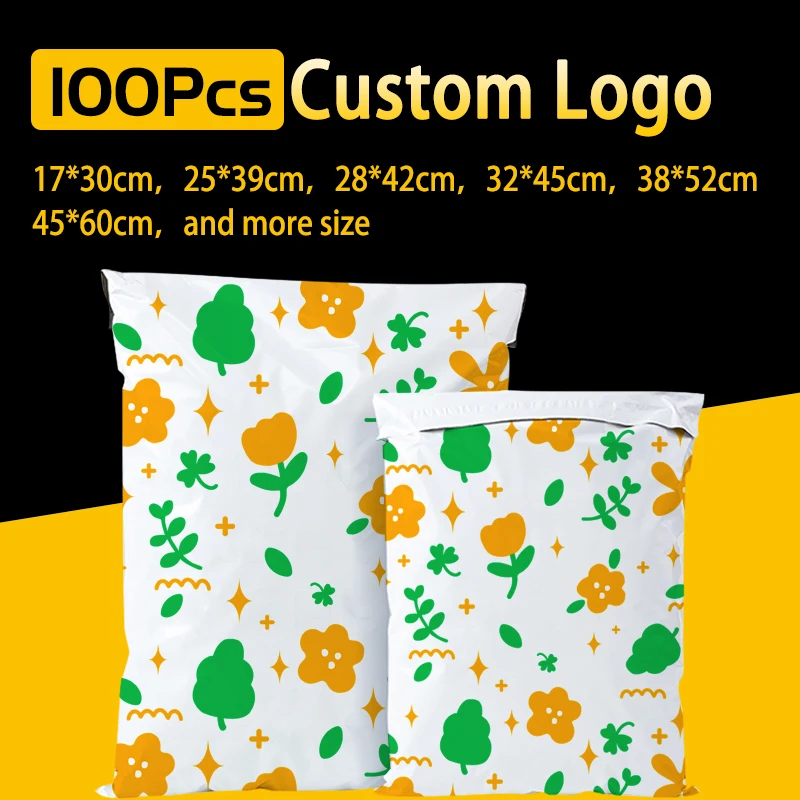 

Mailing Bags To Pack Products Flower Leaves Cartoon Envelope Sending Package Shipping Small Business Supplies