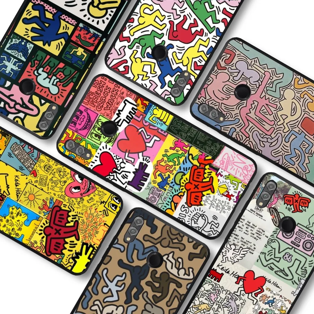 

K-Keith H-HaringS Phone Case For Huawei Honor 10 Lite 9 20 7A Pro 9X Pro 30 Pro 50 Pro 60 Pro 70 Pro Plus