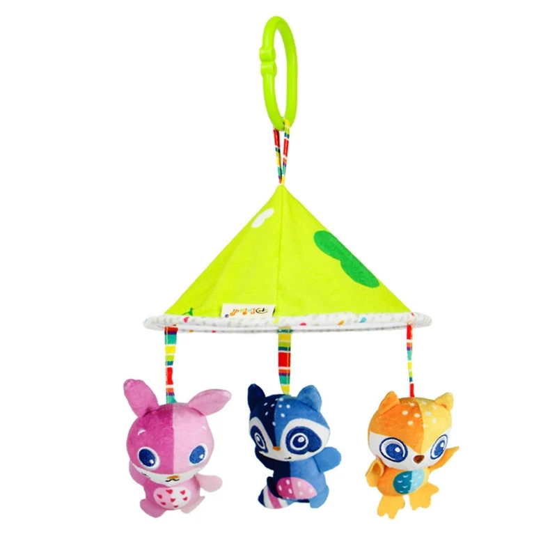 

Baby Stroller Rattle Toy Pushchair Wind Chime Pram Pendant Crib Hanging Bed Bell Cartoon Animal Plush Doll Infants Cot Sensory