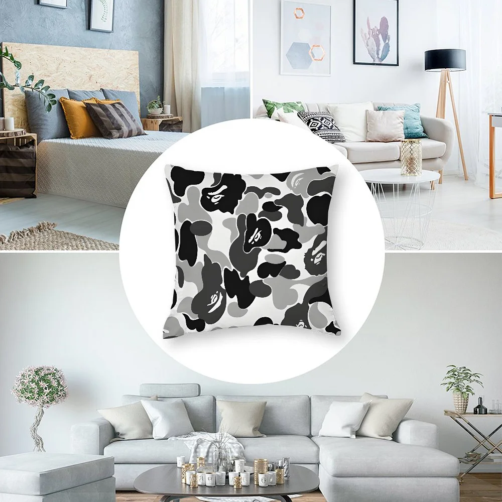 A B-bathing A-apEs B-bapE Наволочка с 3D принтом из полиэфирного волокна 40*40 см Домашний диван