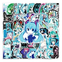 103050pcs cute cartoon miku doodle stickers for luggage laptop ipad skateboard guitar gift notebook stickers wholesale paper