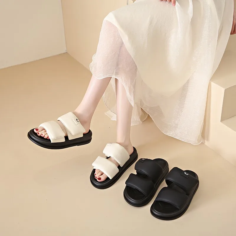 

Дизайнерские тканые женские сандалии на массивной платформе 2023, летние пляжные шлепанцы, женская обувь с зажимом