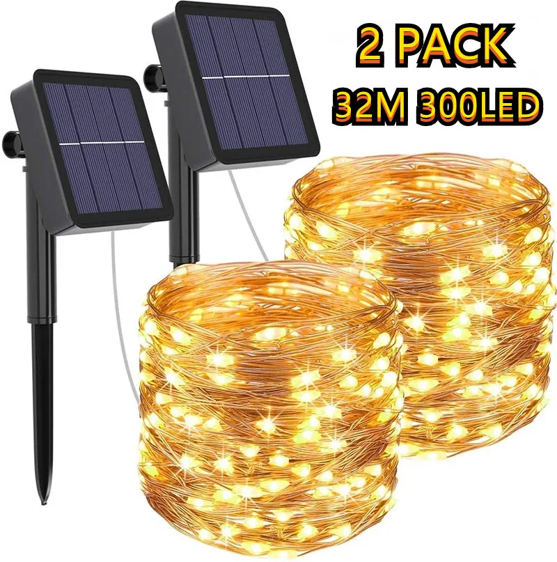 

32m/22m/12m/7m Solar LED Light Outdoor Waterproof Solar String Fairy Lamp Festival Decoration Yard Gardening Accesorries