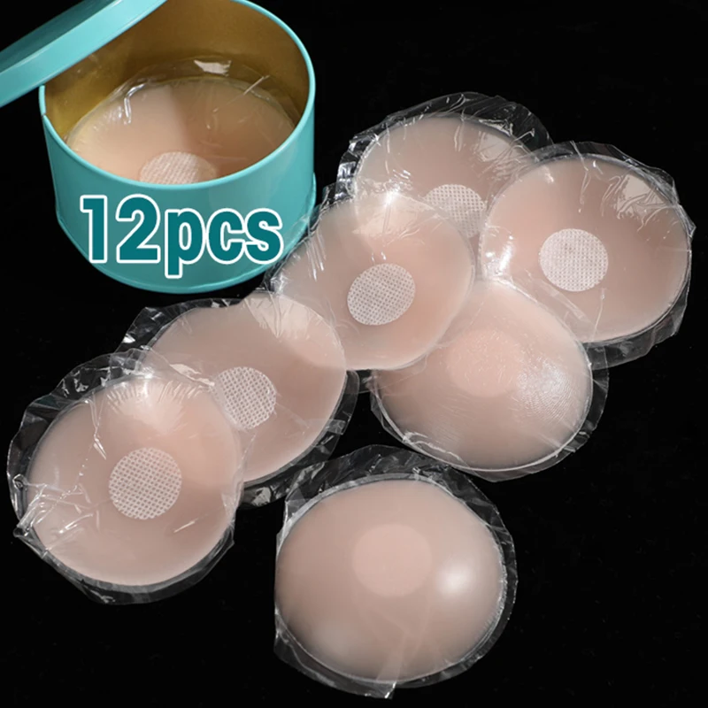 12Pcs Women Breast Petals Lift Nipple Cover Invisible Petal Adhesive Strapless Backless Stick on Bra Silicone Breast Stickers
