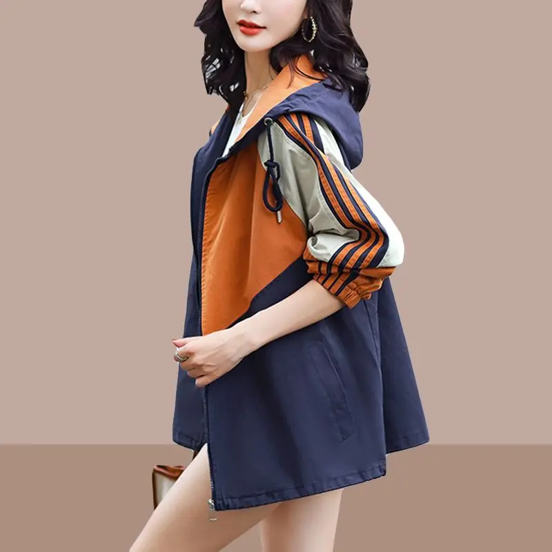 

Outerwomen's Spring And Autumn 2023 Leisure And Comfortable Design Sense Color Matching Loose Fashion Casual Coat Top