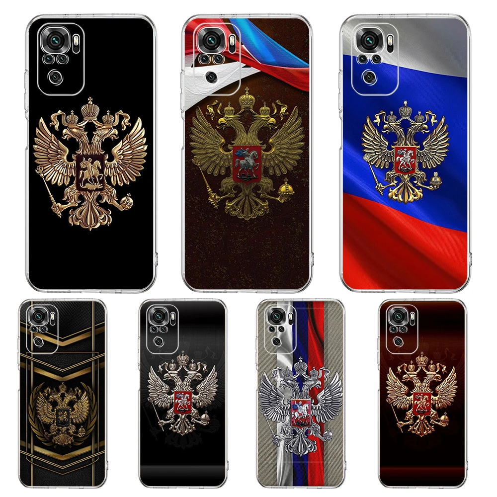 

Russian Flag Transparent Phone Case for Redmi Note 11 11T 10S 8A 9A 9C 7 8 9 10 K40 4G Plus Pro 4G Soft Cover Shell Fundas Coque
