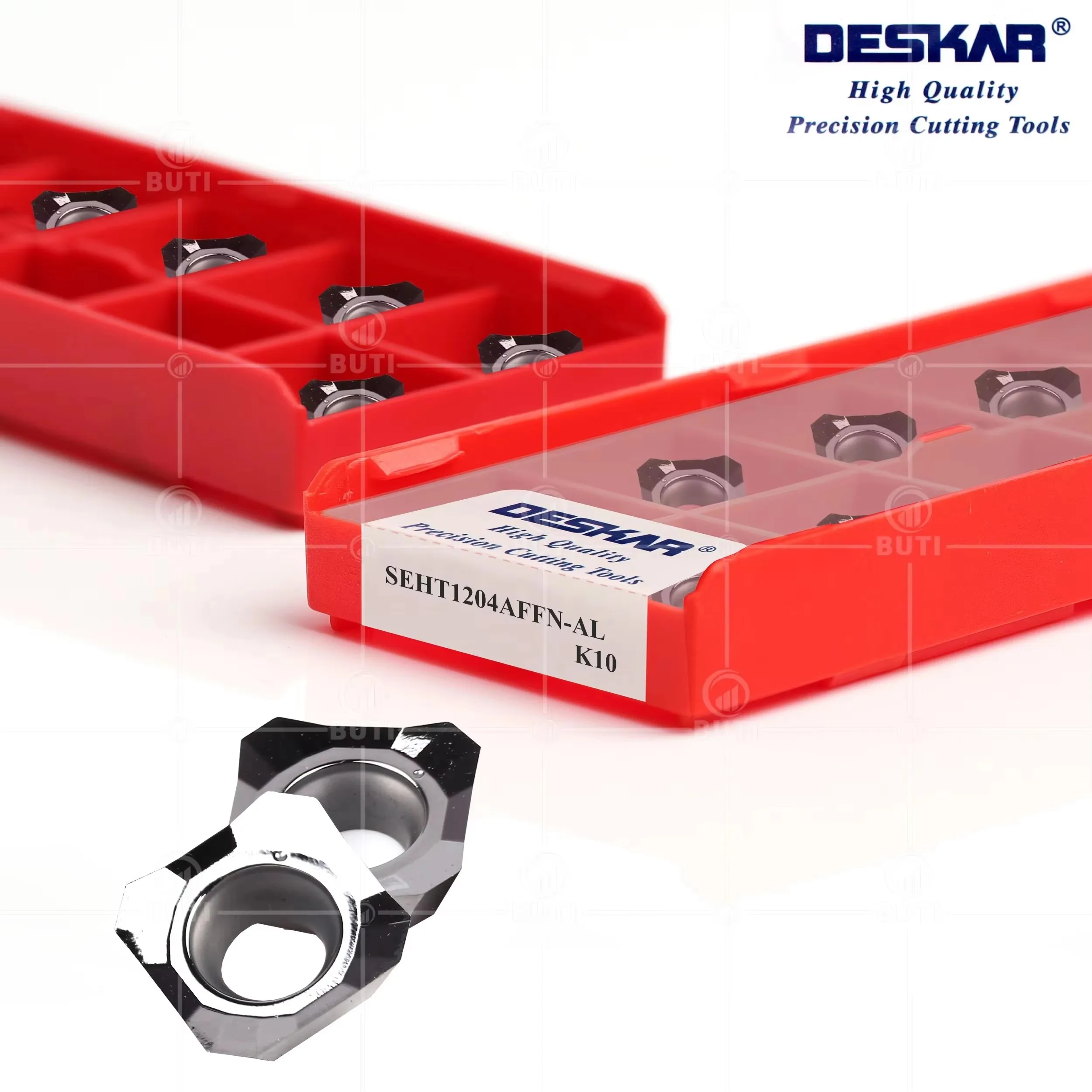 Фото DESKAR 100% Оригинальные фрезы SEHT1204 AFFN AL K10 для токарных станков с ЧПУ, режущие инструменты для обработки алюминия, серия SEHT №2