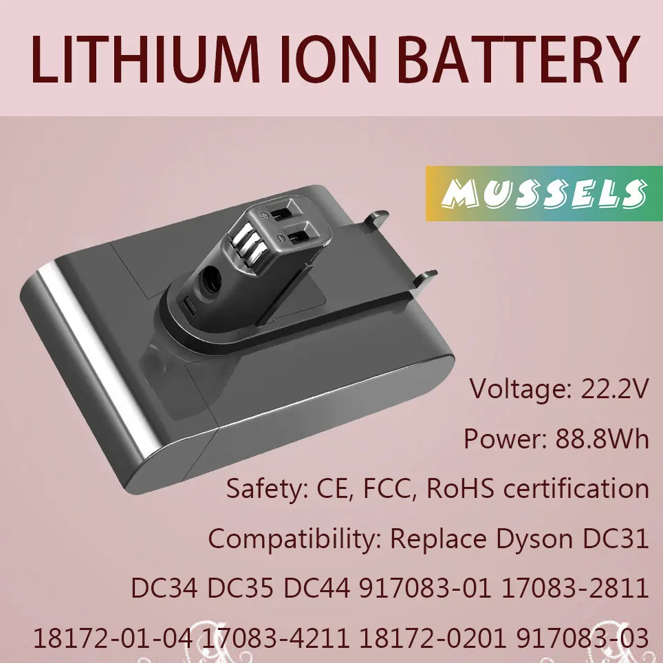 

Dyson DC31 DC34 DC44 DC45 DC35 battery replacement 917083-01 battery handheld vacuum cleaner battery