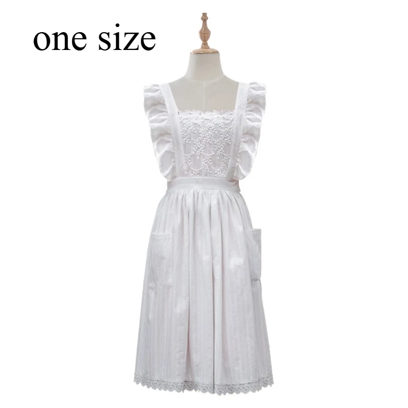 

Белый кружевной фартук из полиэстера