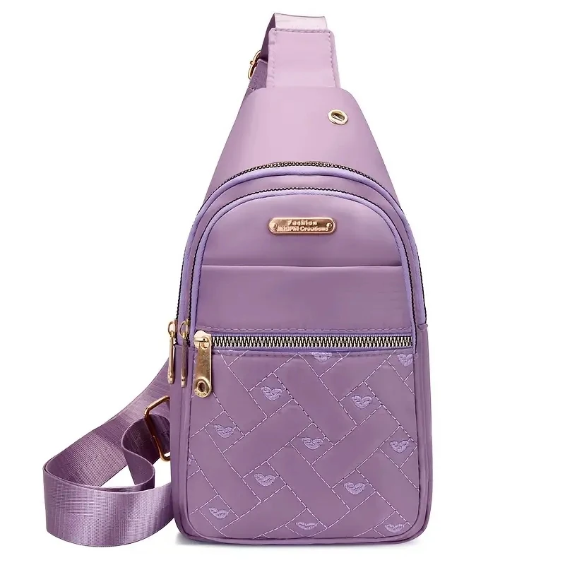

New Women's Embroidered Thread Chest Bag Large-capacity Female Multi-layer Shoulder Bags Oblique Cross Handbag