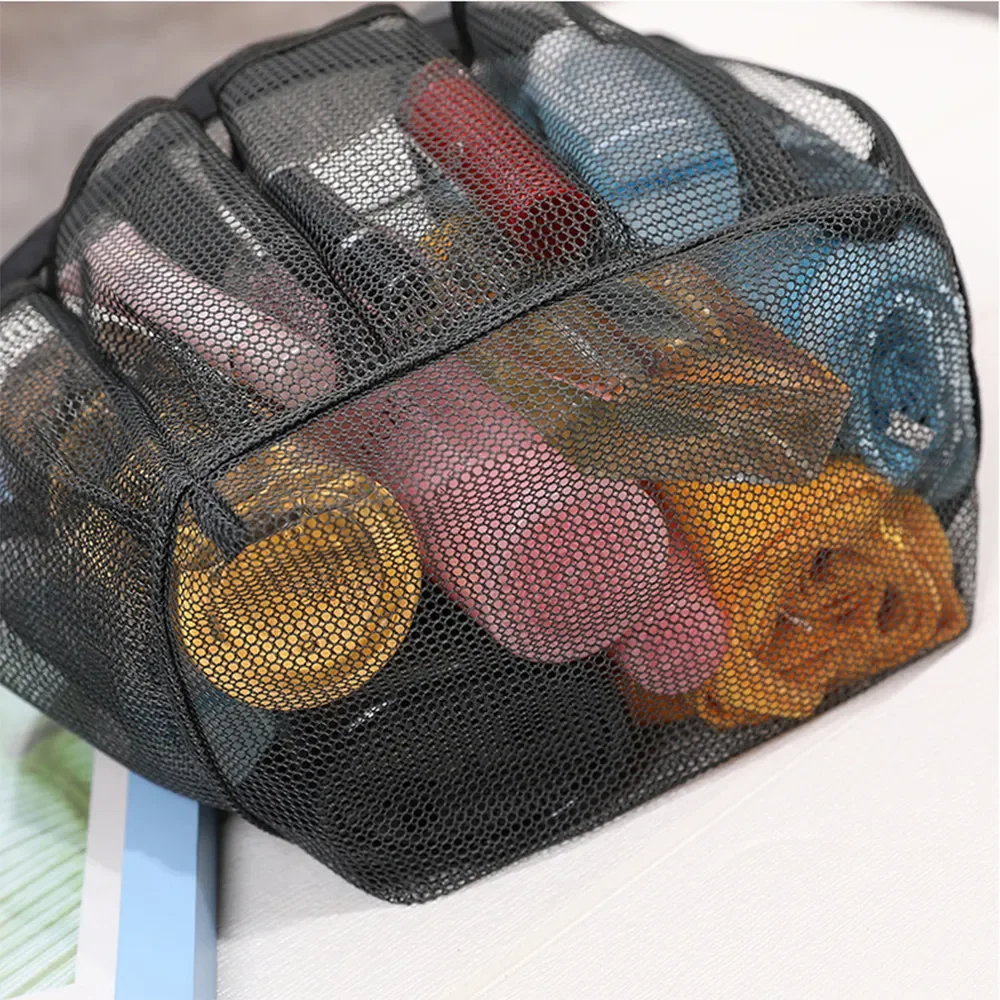 Mesh Storage Bag Beach Bags Transparent Foldable Large Capacity Shoe Bag Women Beach Travel Bath Organizer Bag HandBag